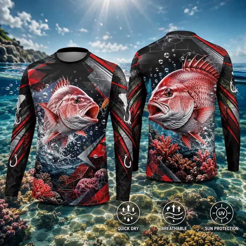 Mens Fashion Summer - 3D Print Casual Long Sleeve Red