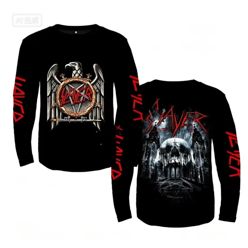 3D Long Sleeve Rock Slayer Ban - Mens Fashion Clothes review and price