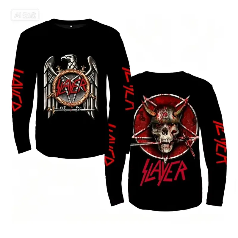 3D Long Sleeve Rock Slayer Ban - Mens Fashion Clothes review and price
