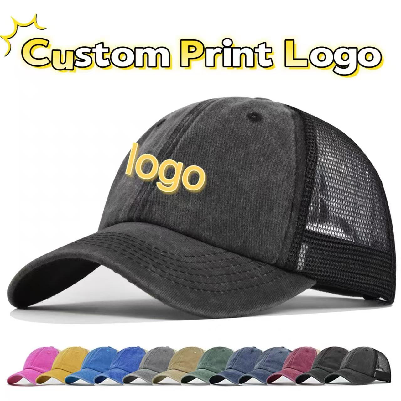 Customized Printed Logo Washed - Men'S Fashion With Hat review and price