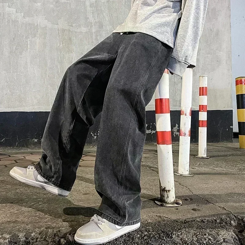 Korean Style Streetwear New Fa - Men'S Fashion Grey Jeans review and price