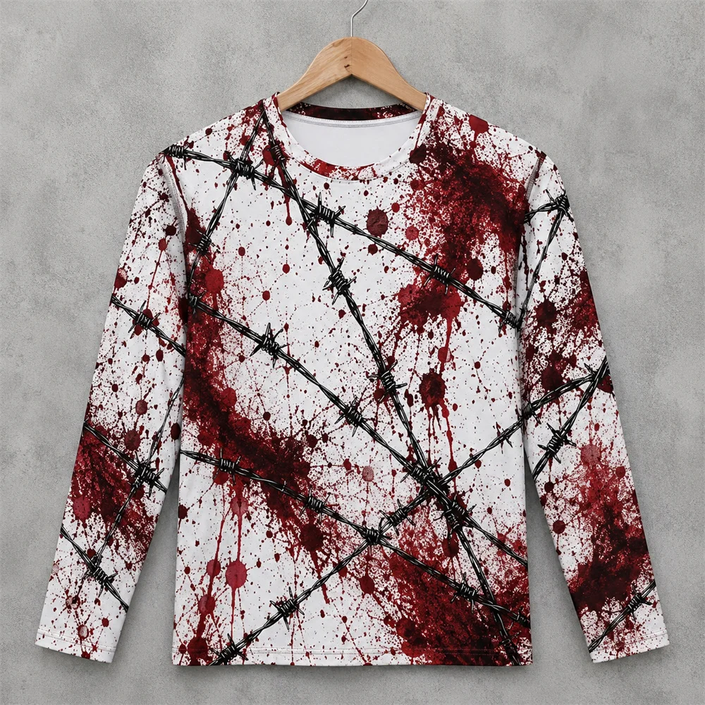 3D Print Horror Red Blood Stai - Men'S Fashion T Shirts review and price