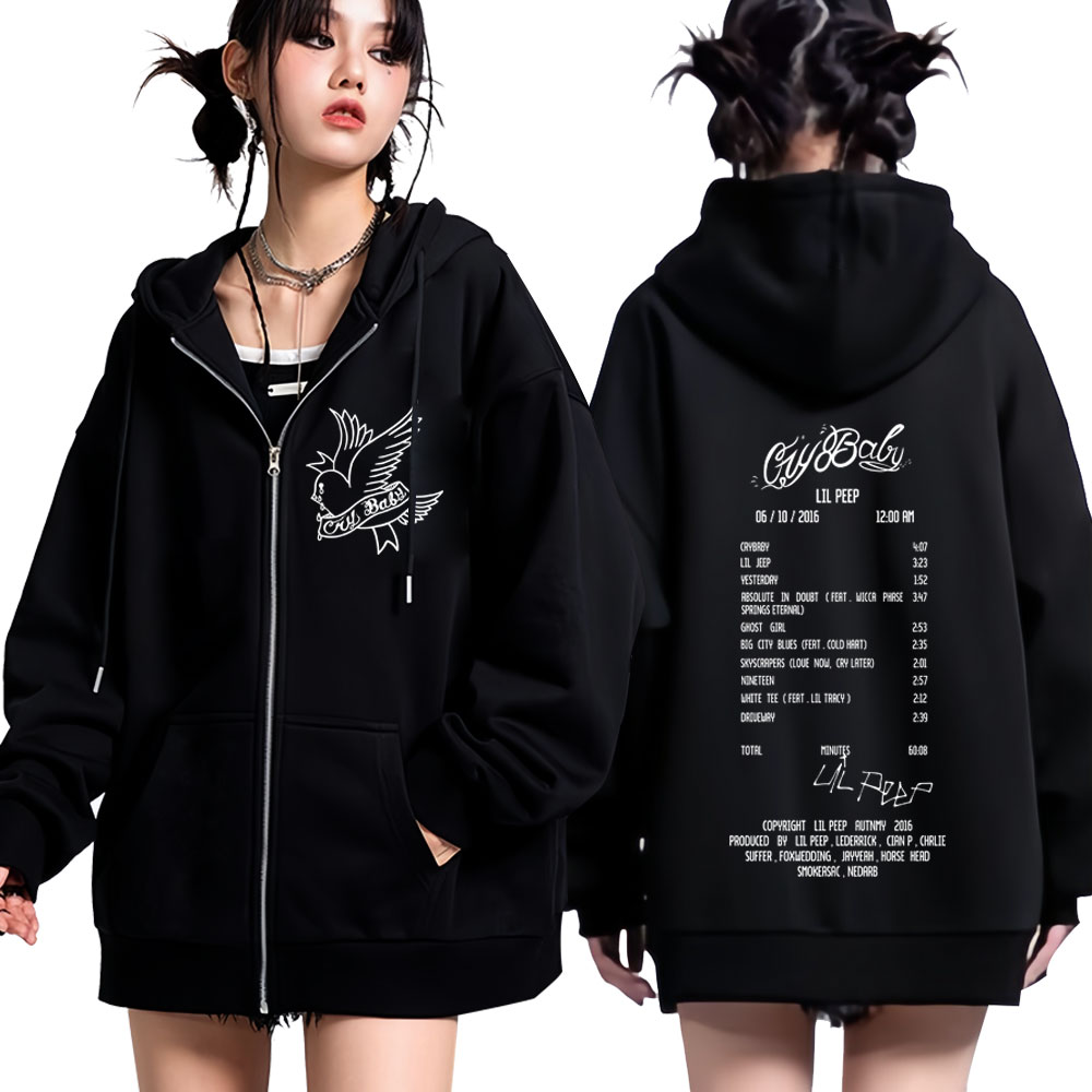 Rapper Lil Peep Cry Baby Album - Mens Fashion Zip Up Hoodies review and price