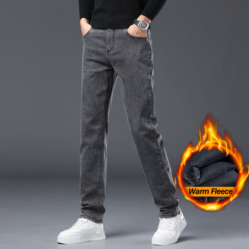 Men's Winter Fleece Warm Black - Men'S Fashion Grey Jeans review and price