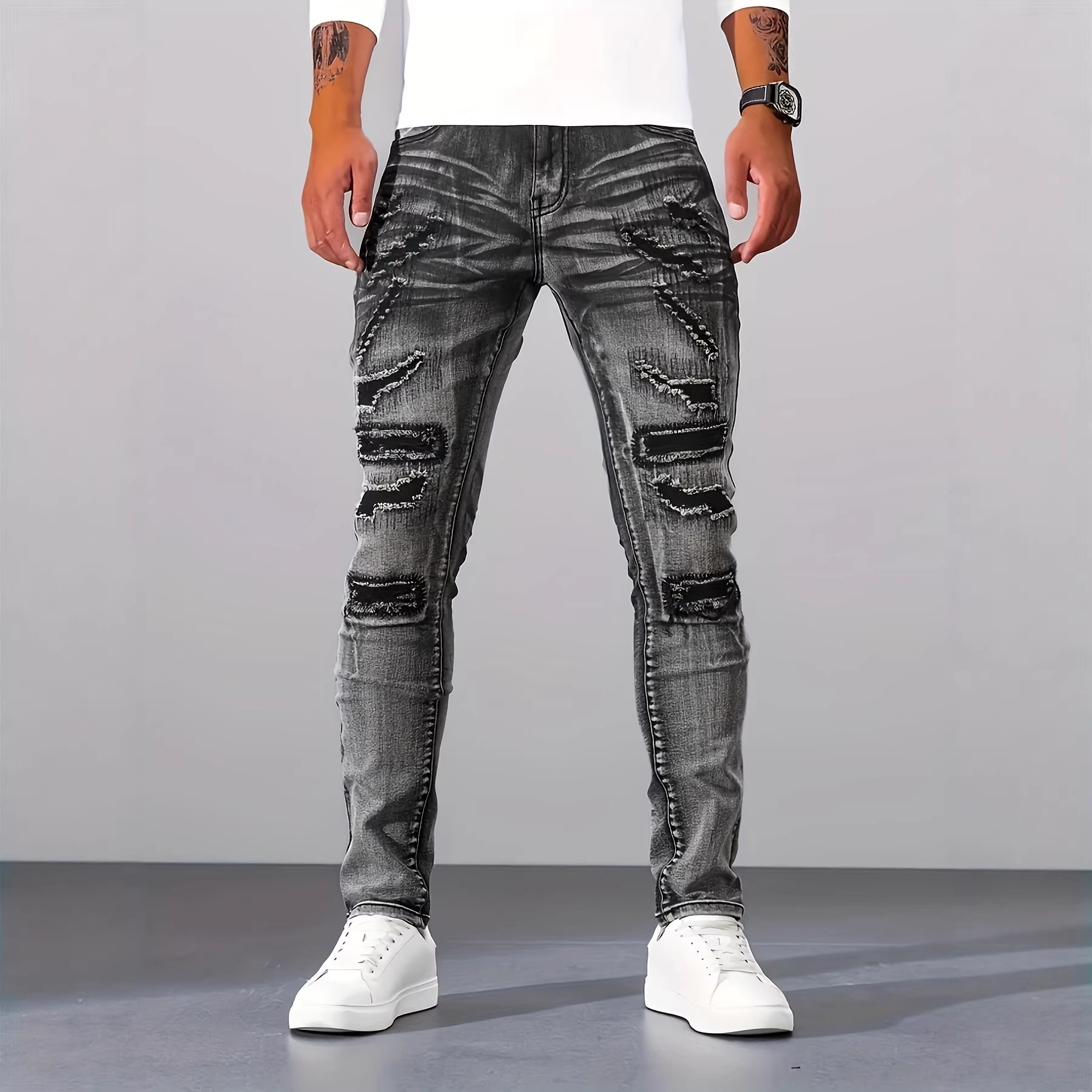 Men Grey Slim Simple Casual Da - Men'S Fashion Grey Jeans review and price