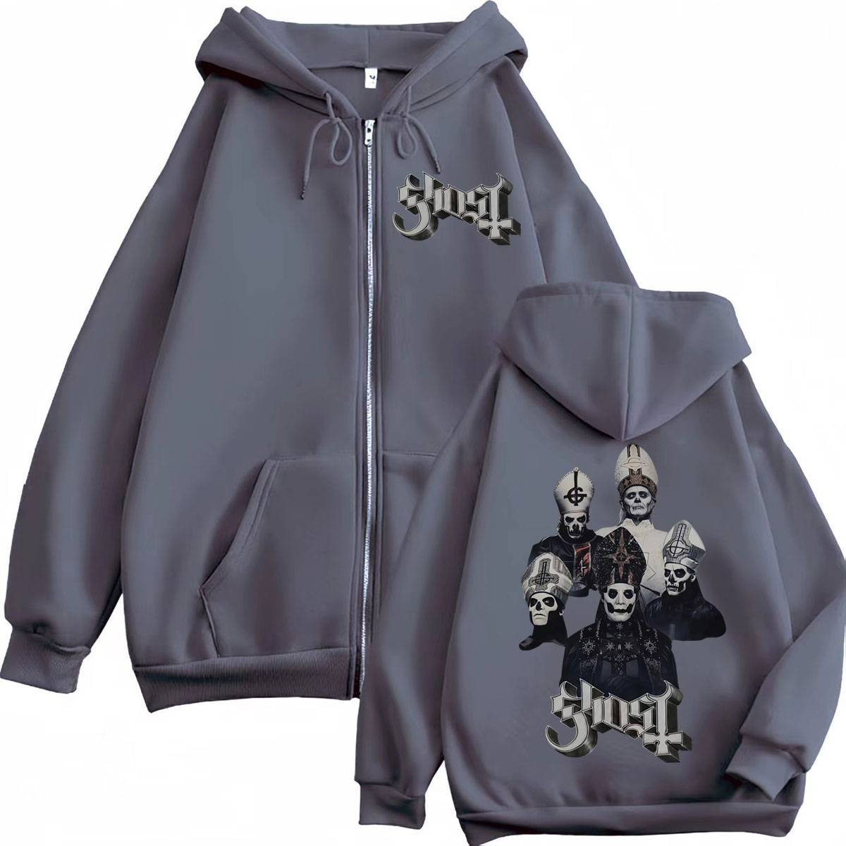 Hot Sale Ghost Band Zipper Hoo - Mens Fashion Zip Up Hoodies review and price